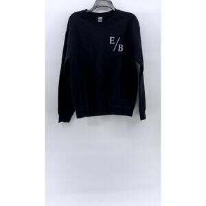 GILDAN Unisex Adult Black E/B Label Crewneck Long Sleeve Casual Sweatshirt SZ M